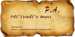 Pálinkás Anett névjegykártya
