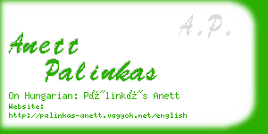anett palinkas business card